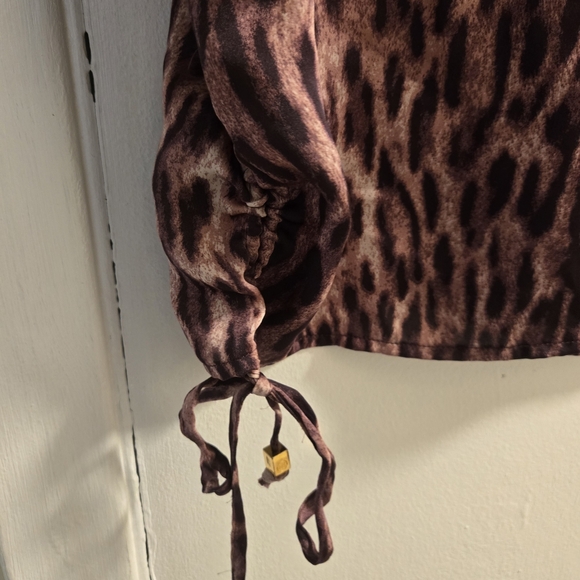 Michael Kors Vintage Grung Animal Print 3/4 Sleeve Blouse - Size XL - Picture 7 of 13